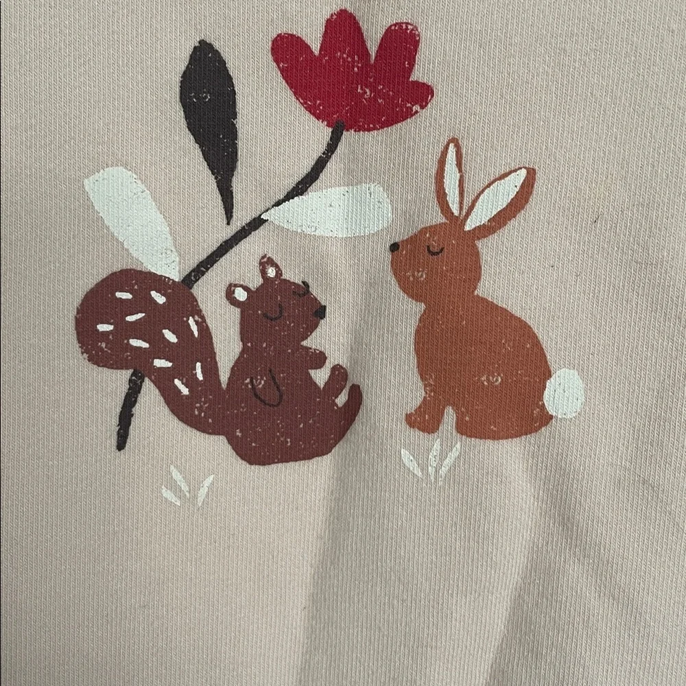 Uniqlo Light Pink Kids Footie with Animal Design